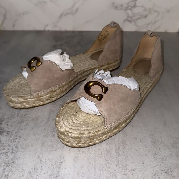 COACH Dillon Suede Espadrille Beige 8.5 B (M) $200 MSRP - Picture 2 of 6
